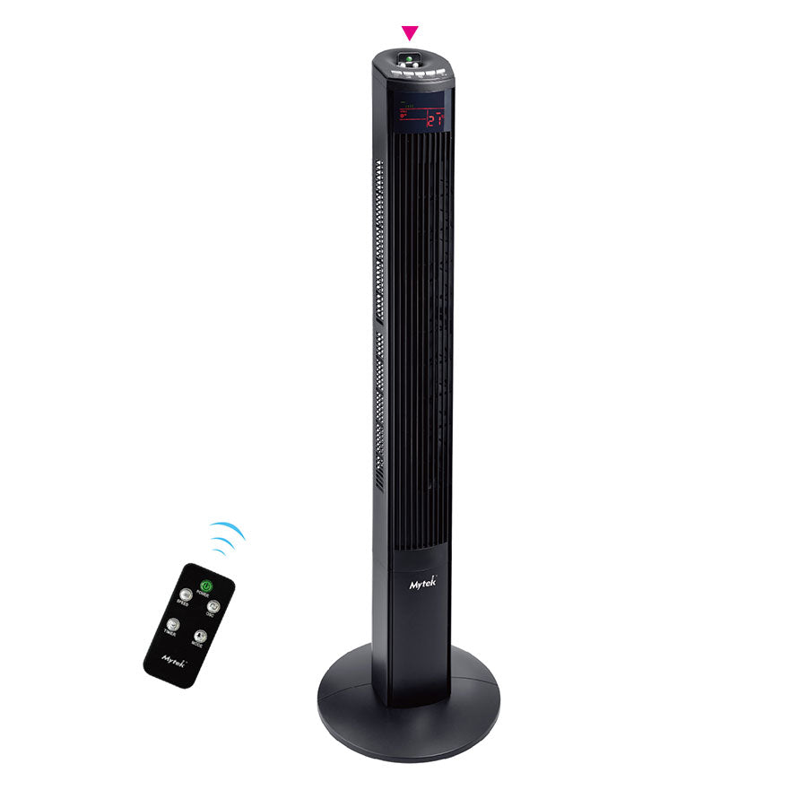 MYTEK| 3358 Ventilador de Torre con Contro Remoto 46’’, Temporizador, Modo sueño, 3 velocidades, Control remoto incluido