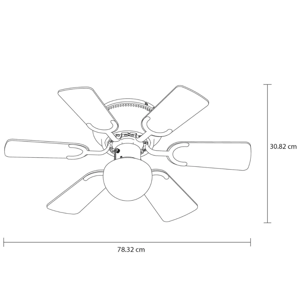 MASTERFAN| Ventilador Petit 30", para áreas pequelas de hasta 9 m², 6 aspas, Base para foco, 3 velocidades