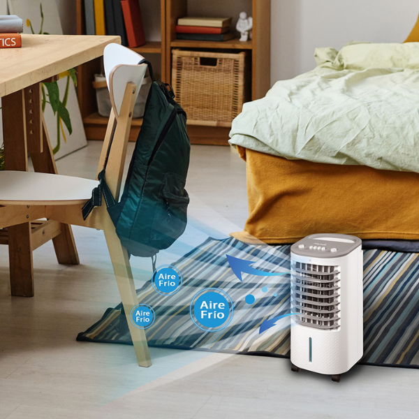 MYTEK| 3811 Enfriador de Aire Evaporativo Portátil de 4 Litros, 3 en 1, Diseño compacto y ligero, 3 velocidades