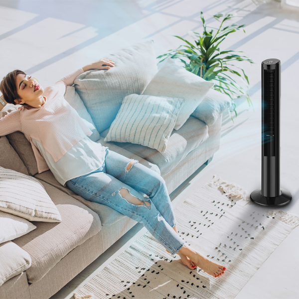 MYTEK| 3432 Ventilador de Torre 40", Tres velocidades, Oscilación, Modo sueño, Control remoto, Temporizador