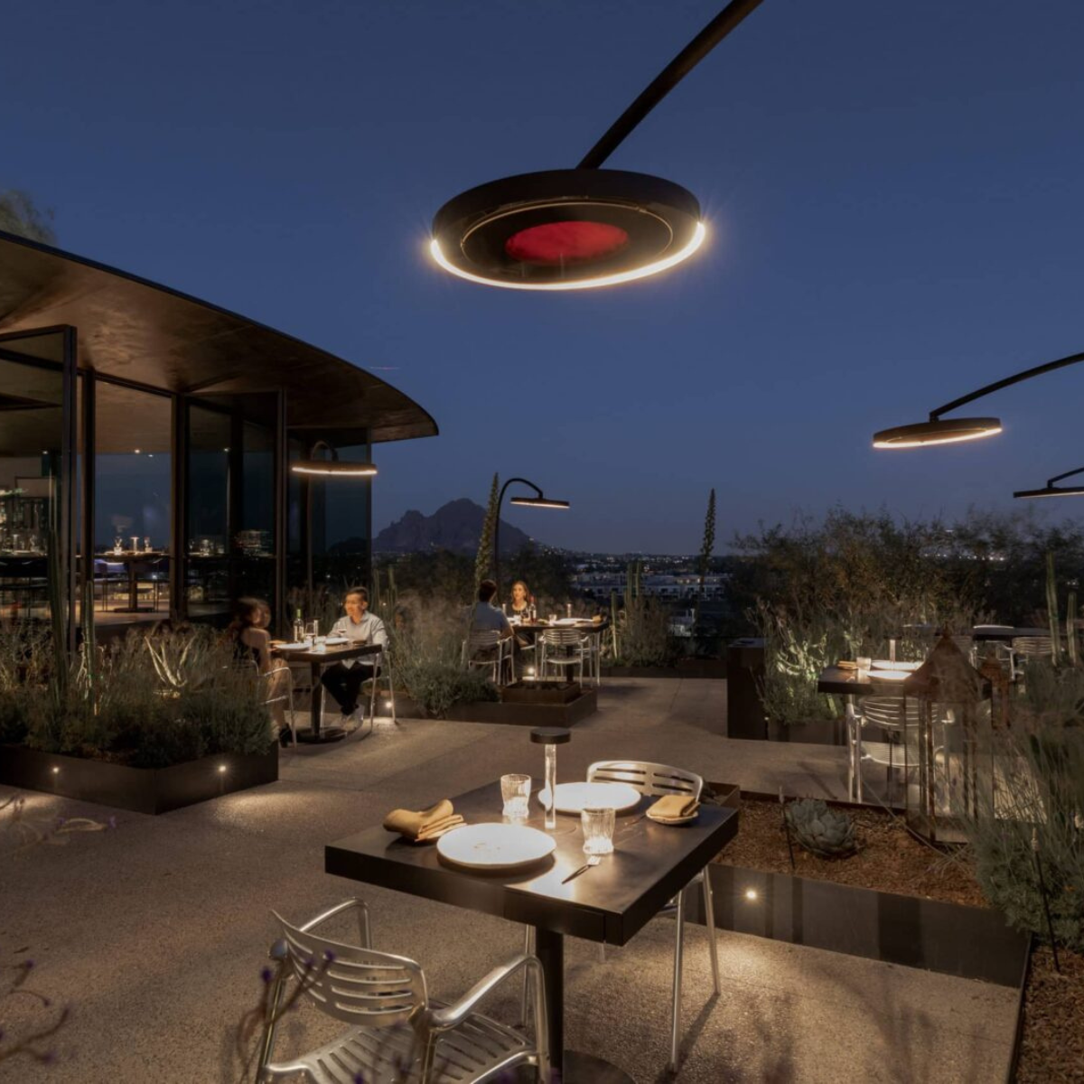 BROMIC | Eclipse 3000, Calefactor Eléctrico para techo, Iluminación LED integrada, Abarca hasta 10m2, Ideal para Rooftop