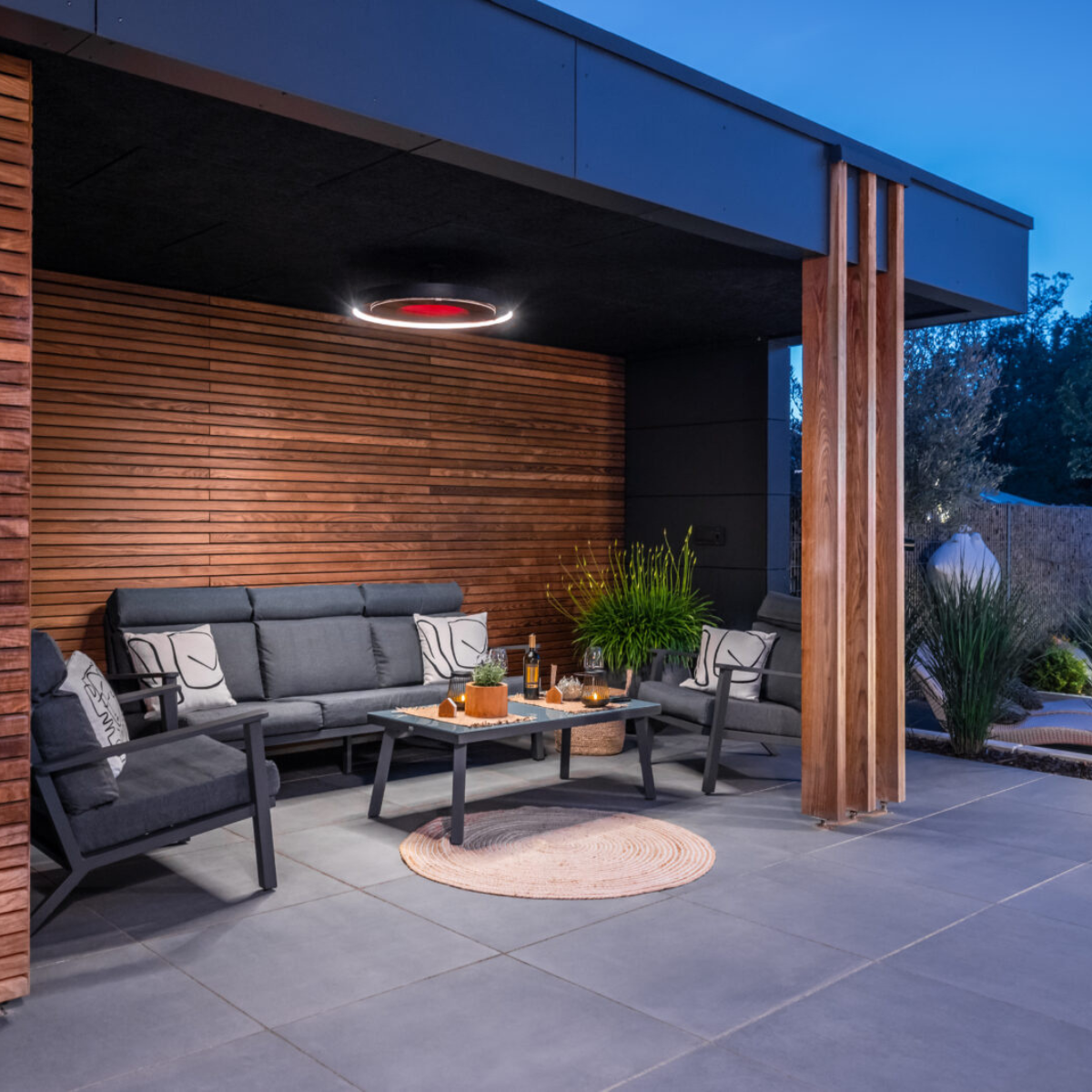 BROMIC | Eclipse 3000, Calefactor Eléctrico para techo, Iluminación LED integrada, Abarca hasta 10m2, Ideal para Rooftop