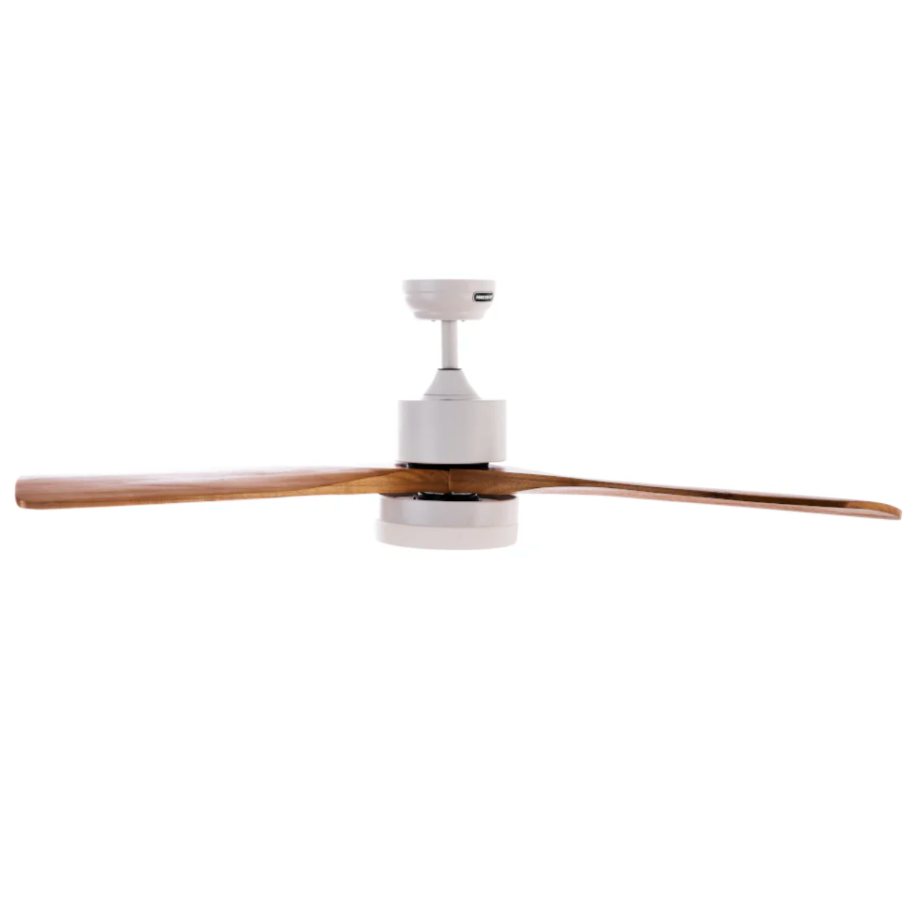 Ventilador Aria 52″ Blanco con madera vista lateral