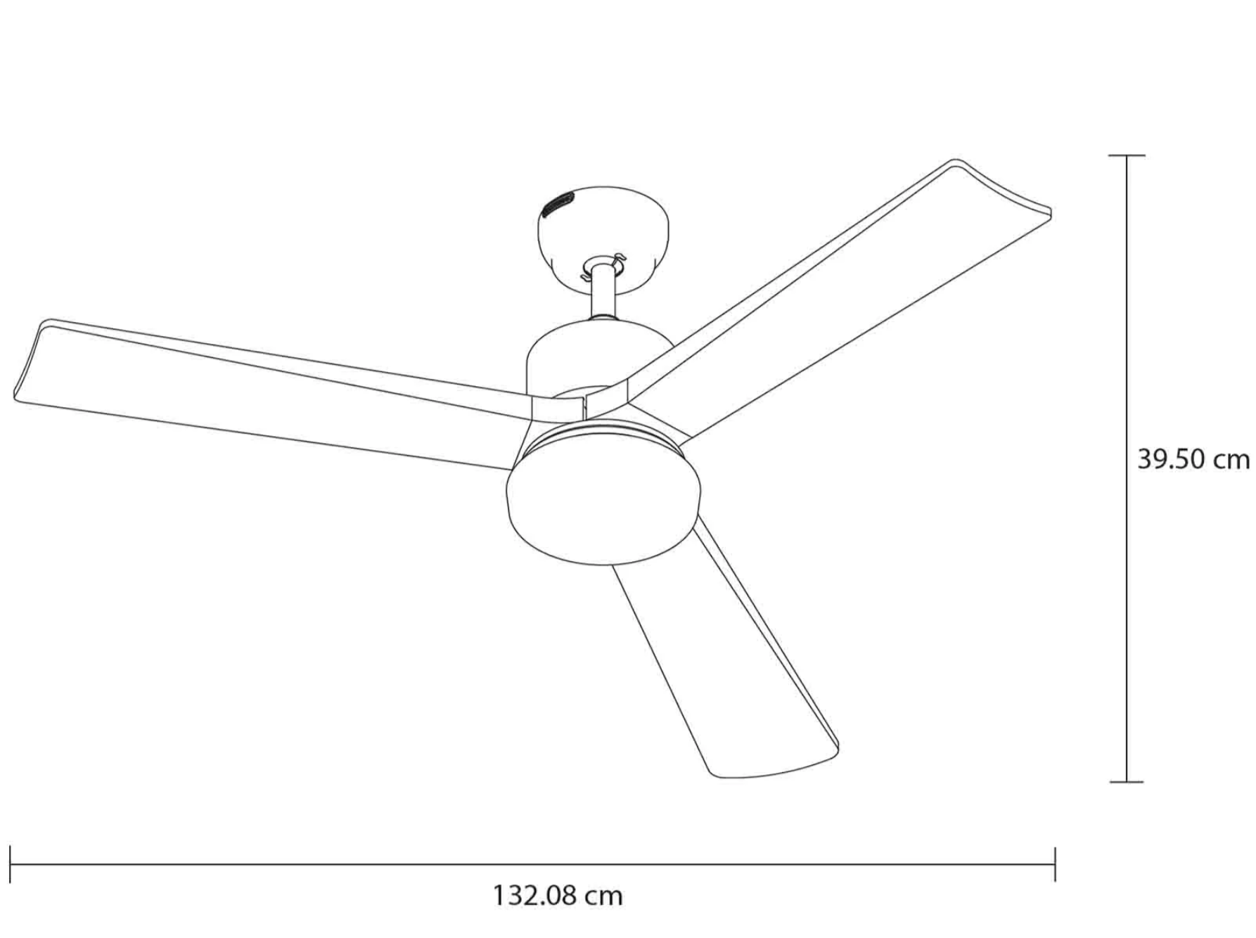 Ventilador Cava 52″ Satinado medidas