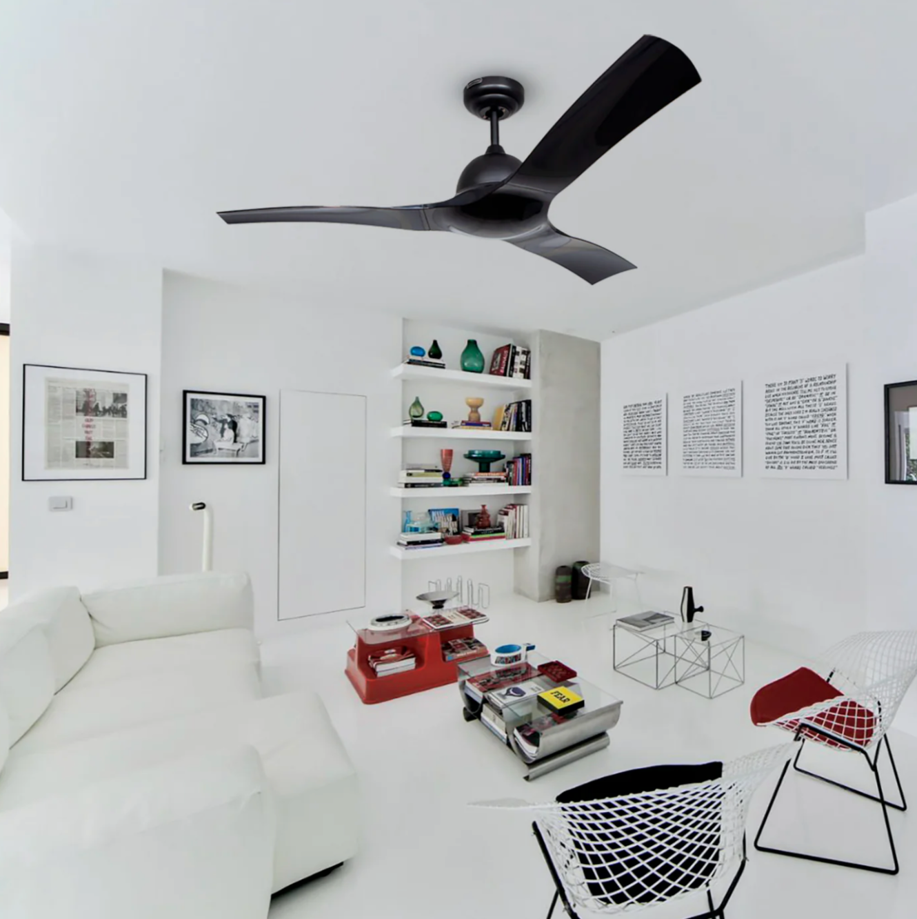 Ventilador Eclipse 52″ Negro instalado en sala