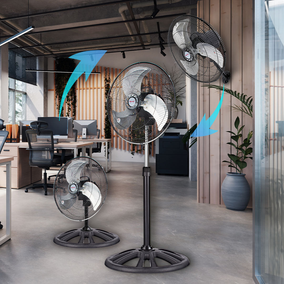 Parrilla y aspas metálicas del ventilador industrial MYTEK 3392PLUS de 18 pulgadas
