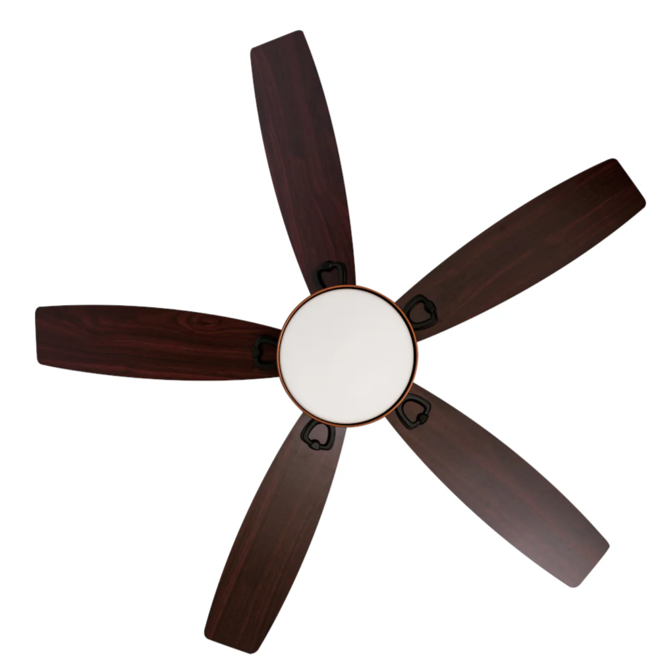 Detalle de las aspas del ventilador Polux 52″ Chocolate