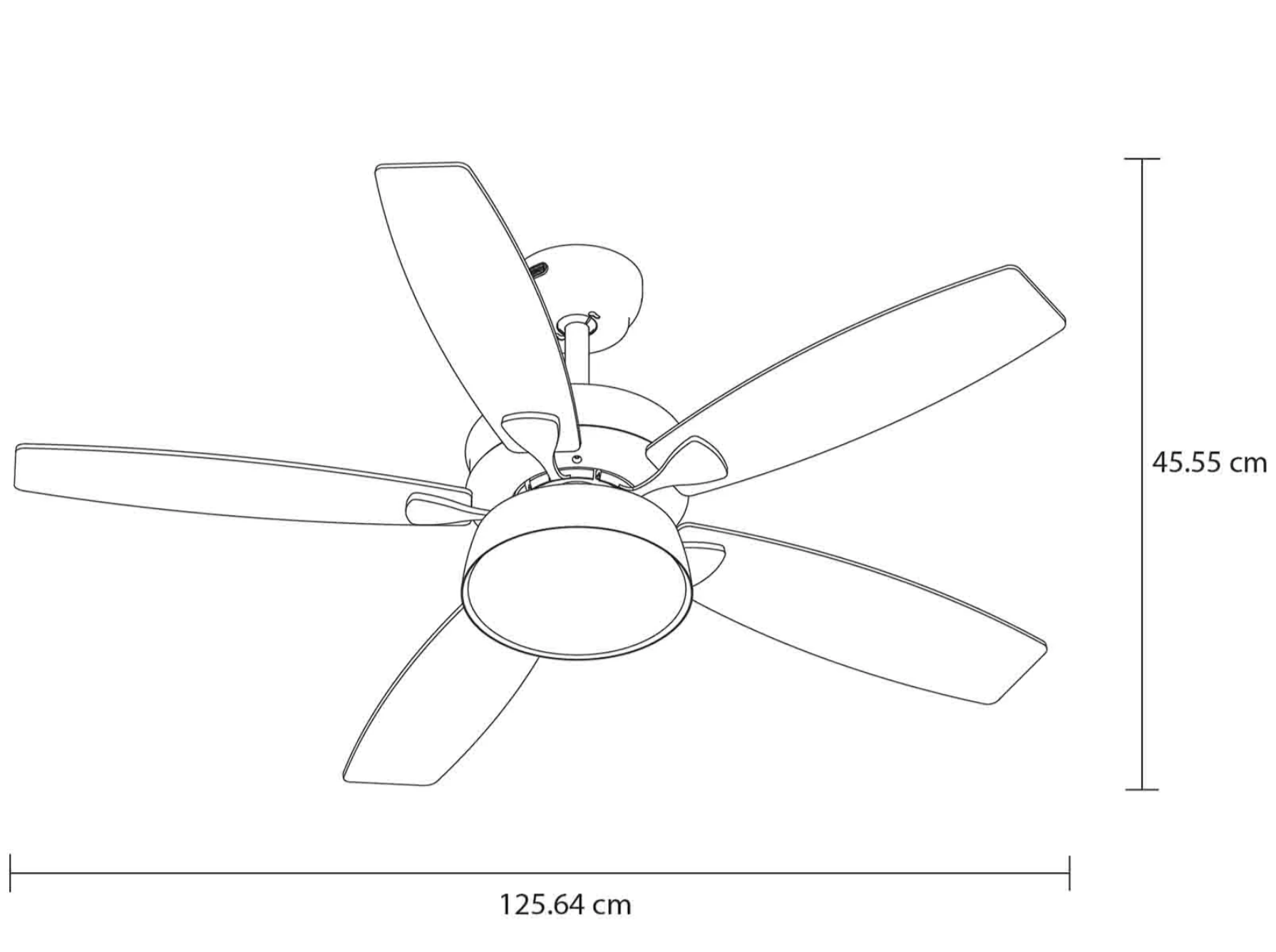 Ventilador Polux 52″ Chocolate instalado en sala amplia