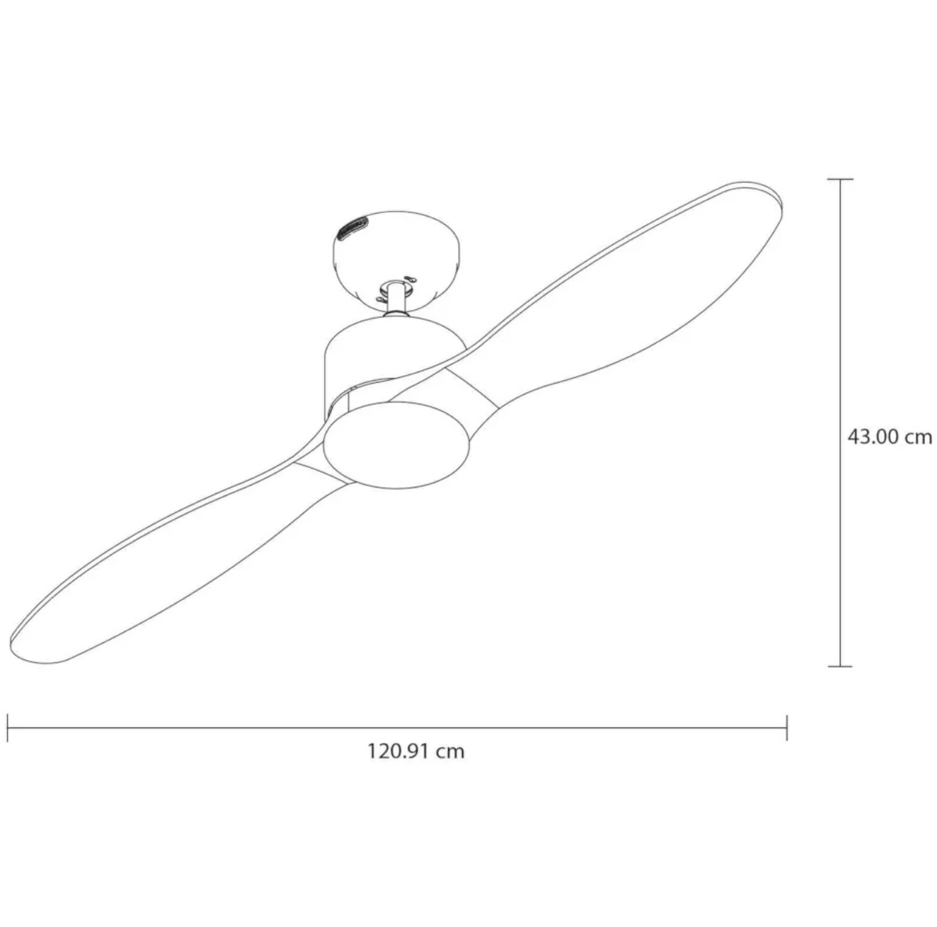 MASTERFAN| Ventilador Vita 52" Satinado, 2 aspas, Para espacios de hasta 49 m²