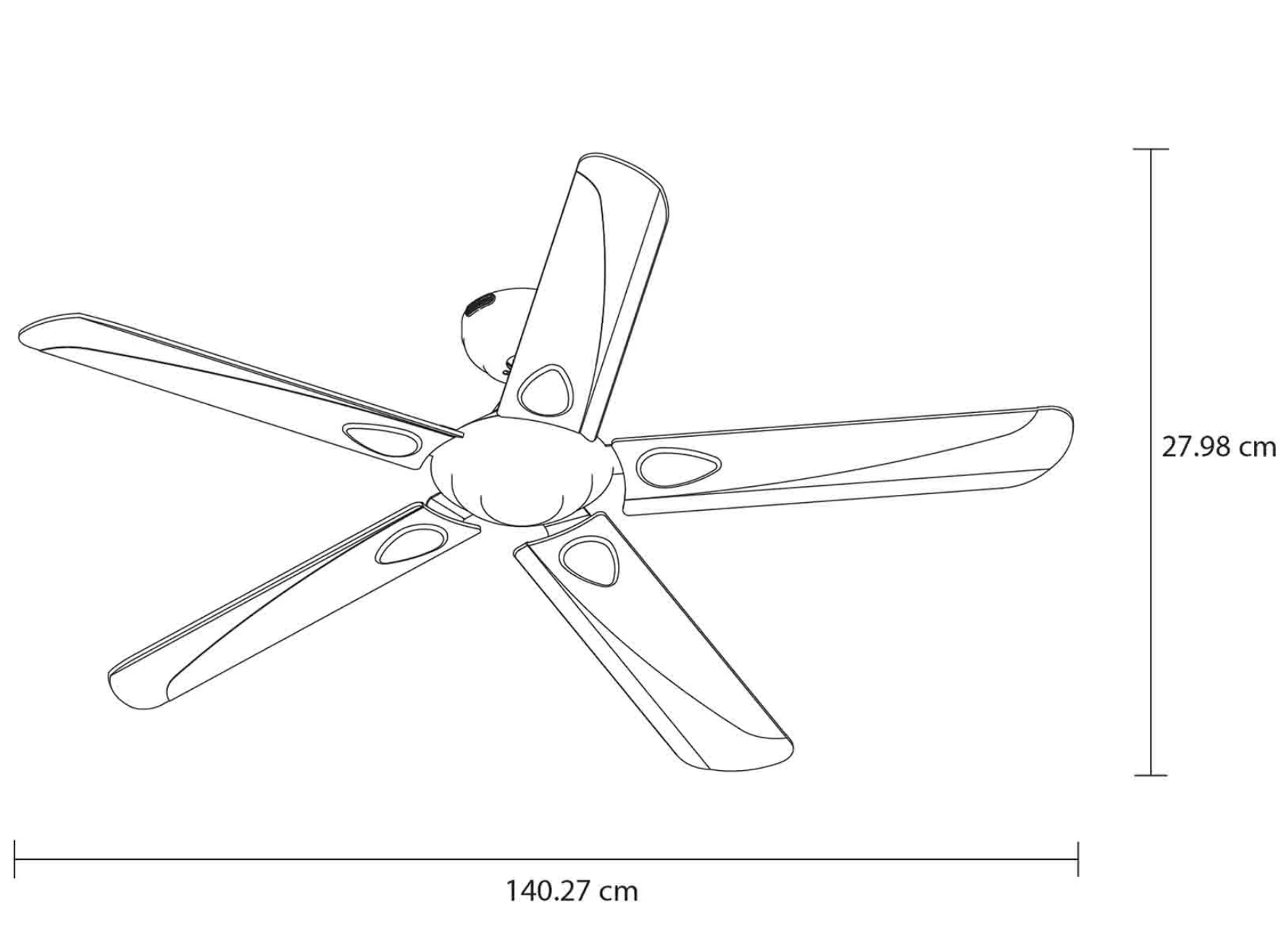 MASTERFAN| Ventilador Velvet 52" Negro a Prueba de Agua, Conexión Wi-Fi, 5 aspas