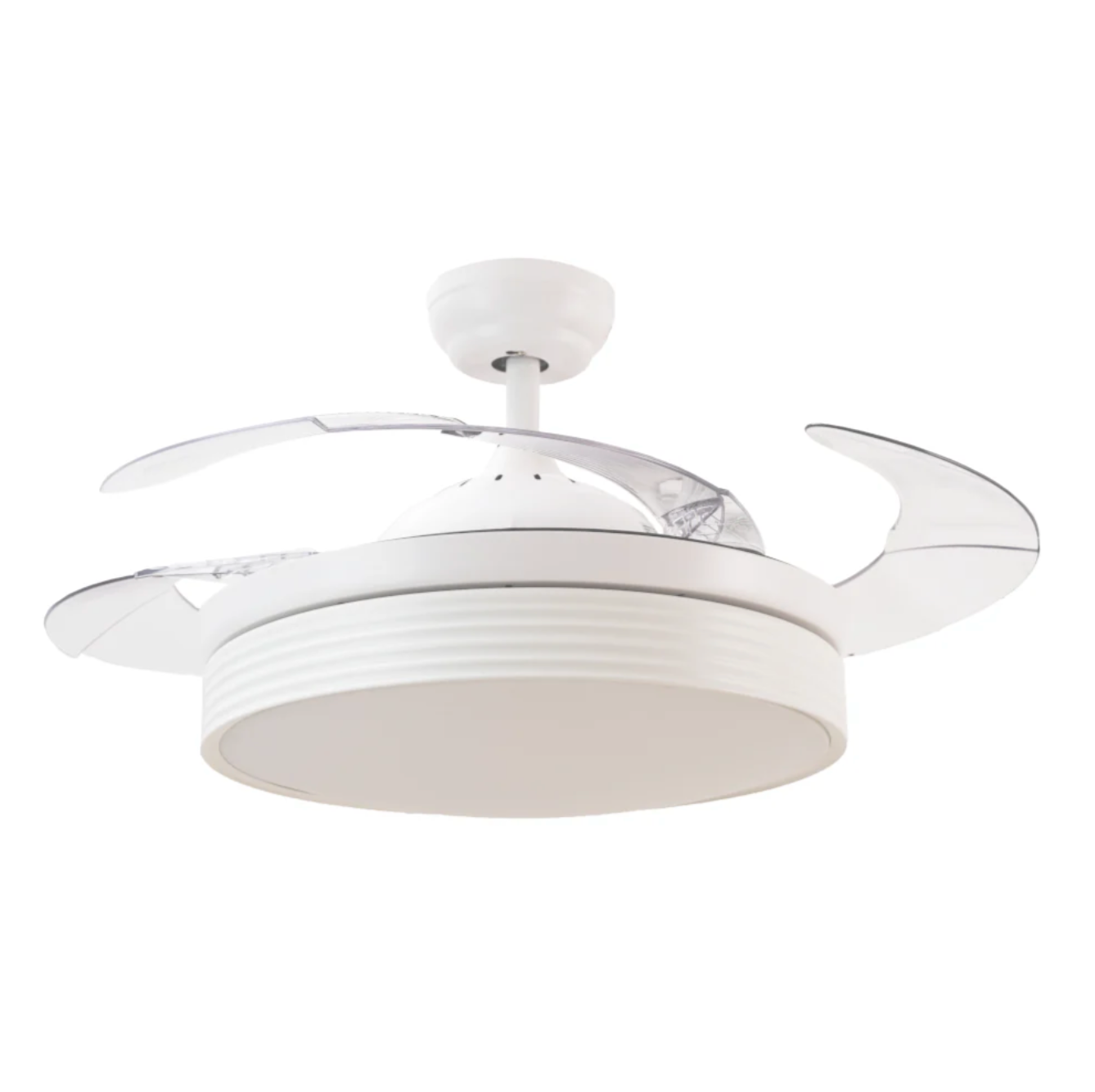 MASTERFAN| Ventilador Piatto 42" Blanco, 4 aspas, Luz LED, para espacios de hasta 16 m², Wi-Fi