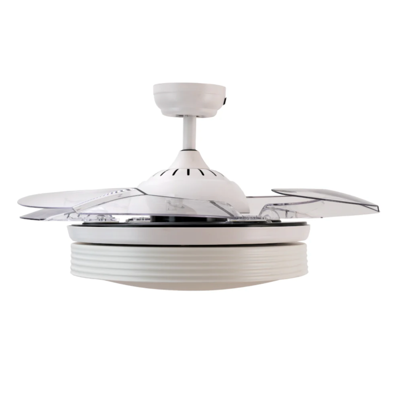 MASTERFAN| Ventilador Piatto 42" Blanco, 4 aspas, Luz LED, para espacios de hasta 16 m², Wi-Fi