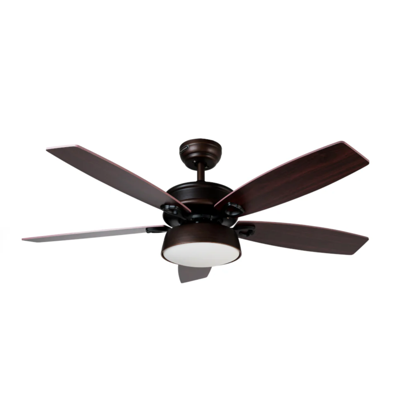 MASTERFAN| Ventilador Polux 52" Chocolate, Cubre espacios de hasta 49 m², Wi-Fi, 5 aspas doble vista, Luz LED