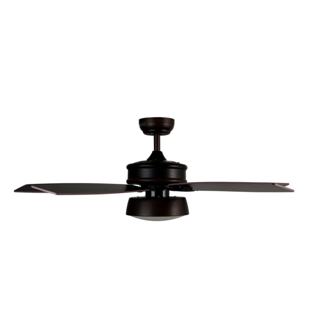 MASTERFAN| Ventilador Polux 52" Chocolate, Cubre espacios de hasta 49 m², Wi-Fi, 5 aspas doble vista, Luz LED