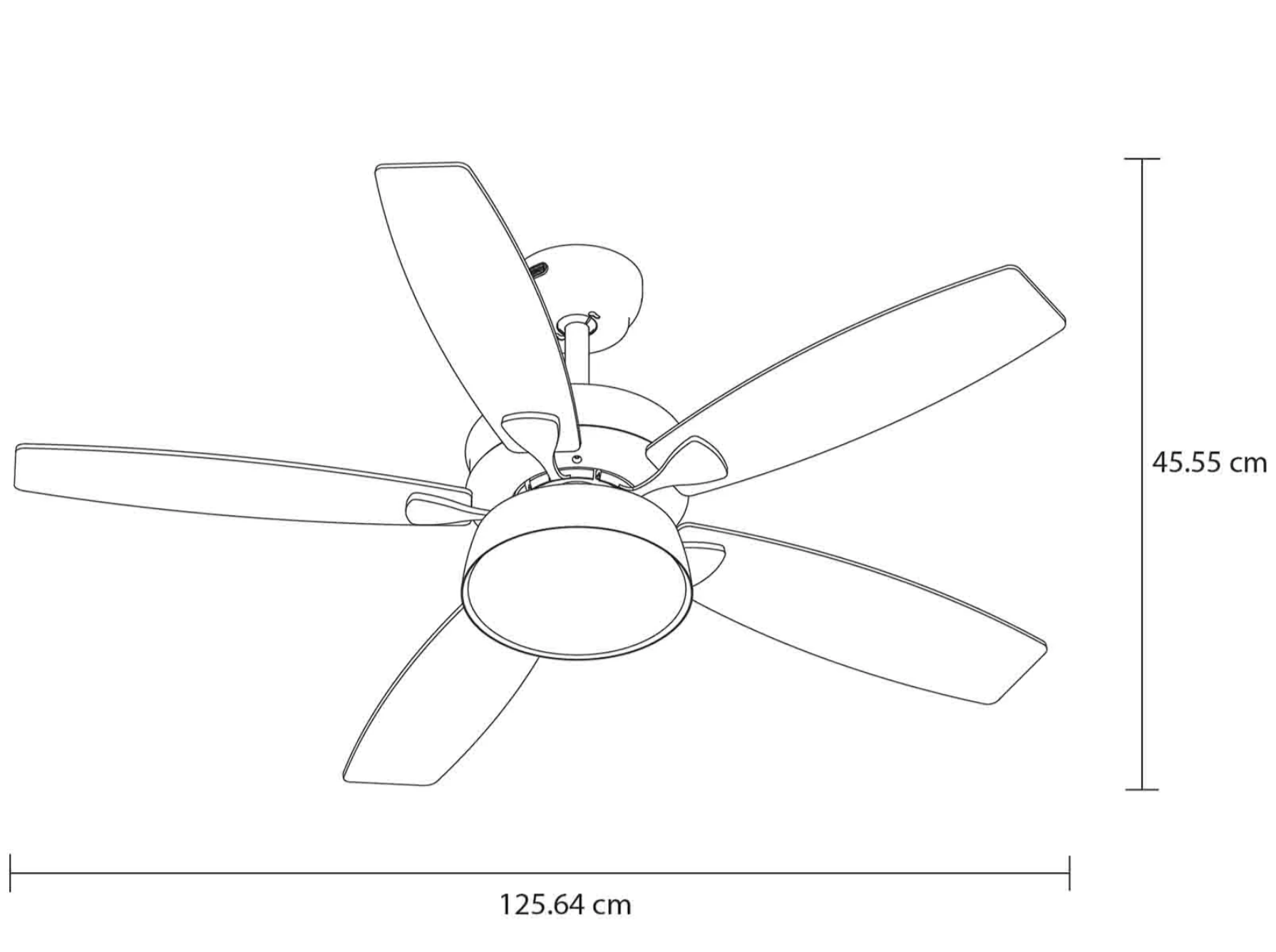 MASTERFAN| Ventilador Polux 52" Chocolate, Cubre espacios de hasta 49 m², Wi-Fi, 5 aspas doble vista, Luz LED