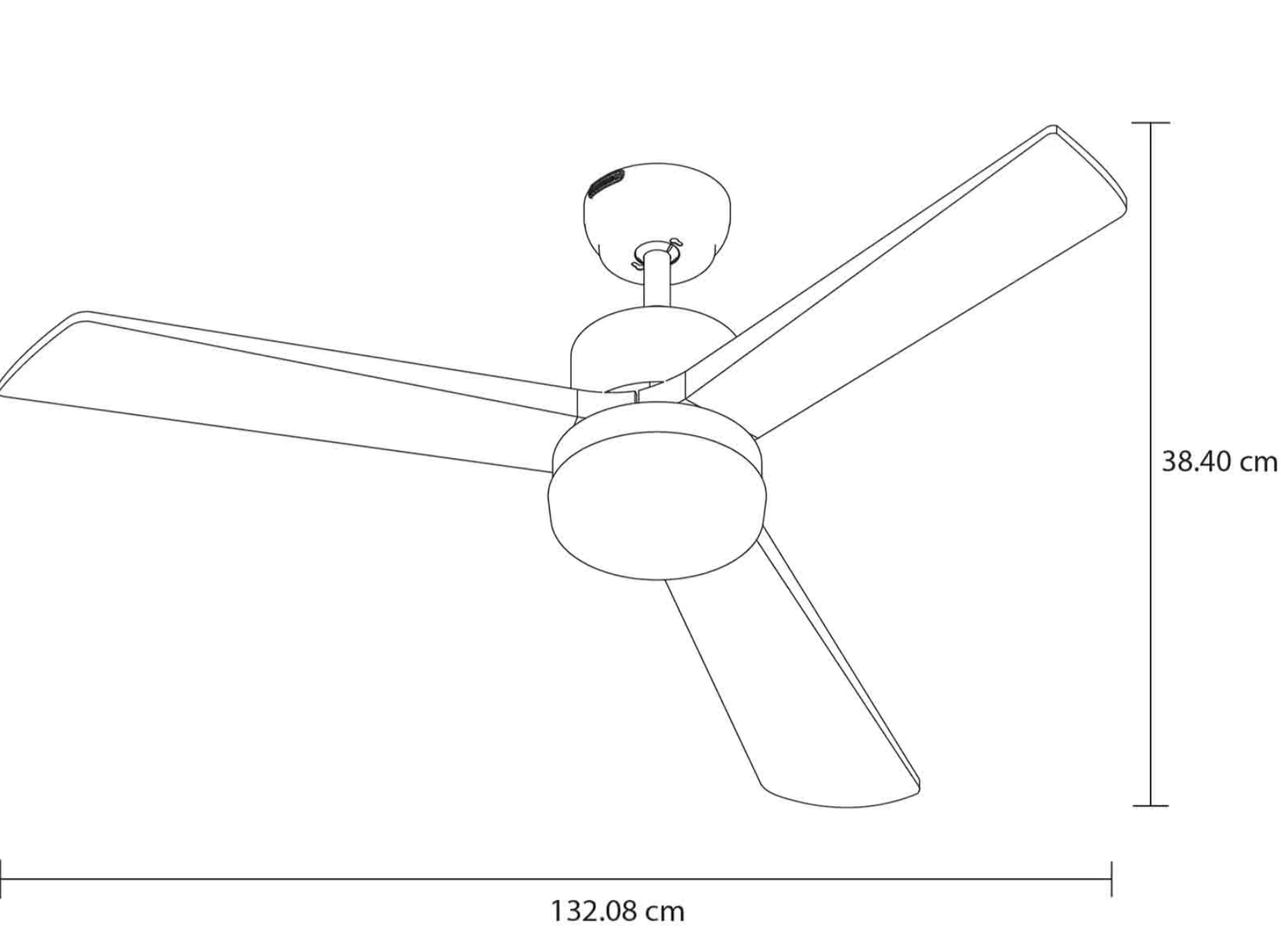 MASTERFAN| Ventilador Aria 52" Blanco/Madera, Cubre espacios de hasta 49 m², Luz LED, Control Remoto Incluido