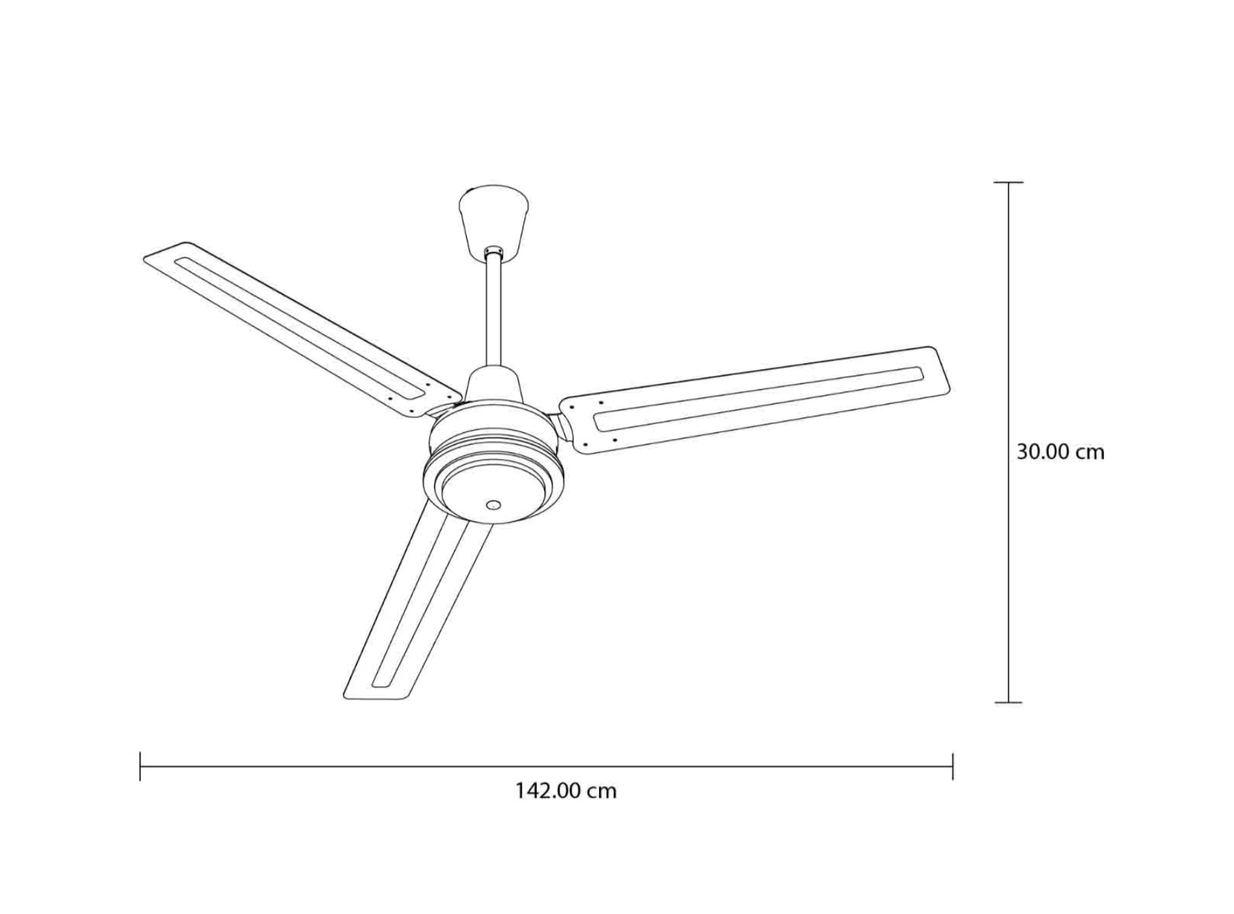 MASTERFANS| Ventilador Centauro Con Luz 56" de metal 3 aspas acabado satinado, 5 velocidades, control de pared, cubre de 49 a 144m2