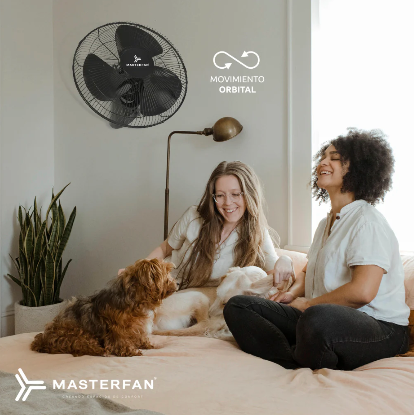 MASTERFAN| Ventilador Orbital 16" Negro, Mueve hasta 14,500 m³/h de aire, Para espacios de hasta 49 m², 3 velocidades