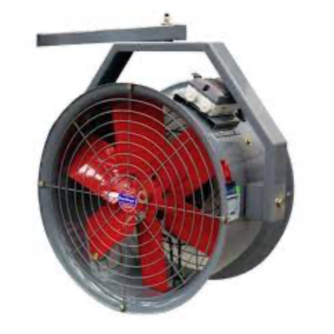 Ventilador de Alto Flujo Colgante, Impulsión hasta 29 m de distancia, Ideal para enfriamiento de maquinaria