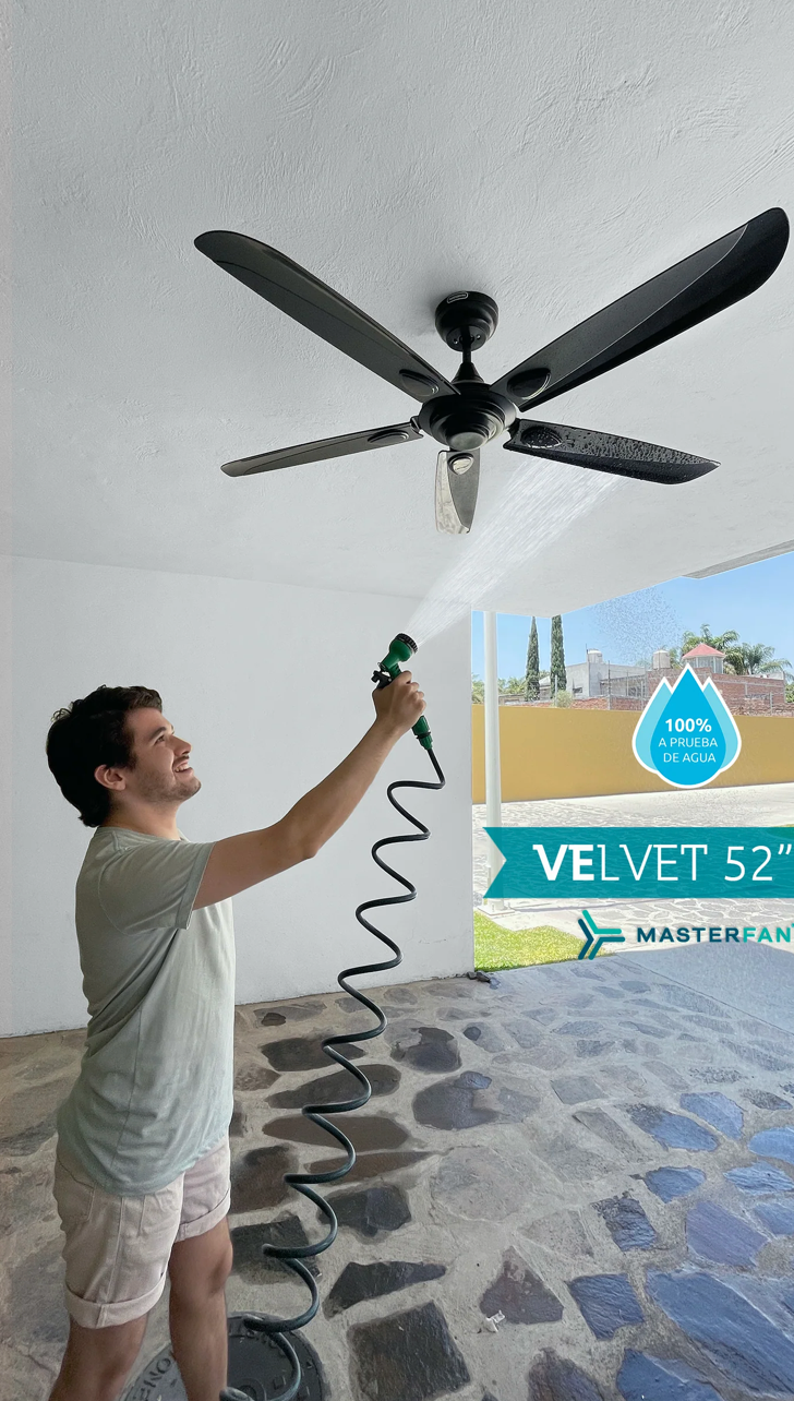 Ventilador Velvet 52″ Negro a prueba de agua 