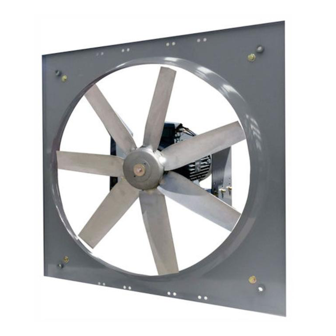 Extractor axial de pared industrial con aspas de aluminio marca Soler y Palau