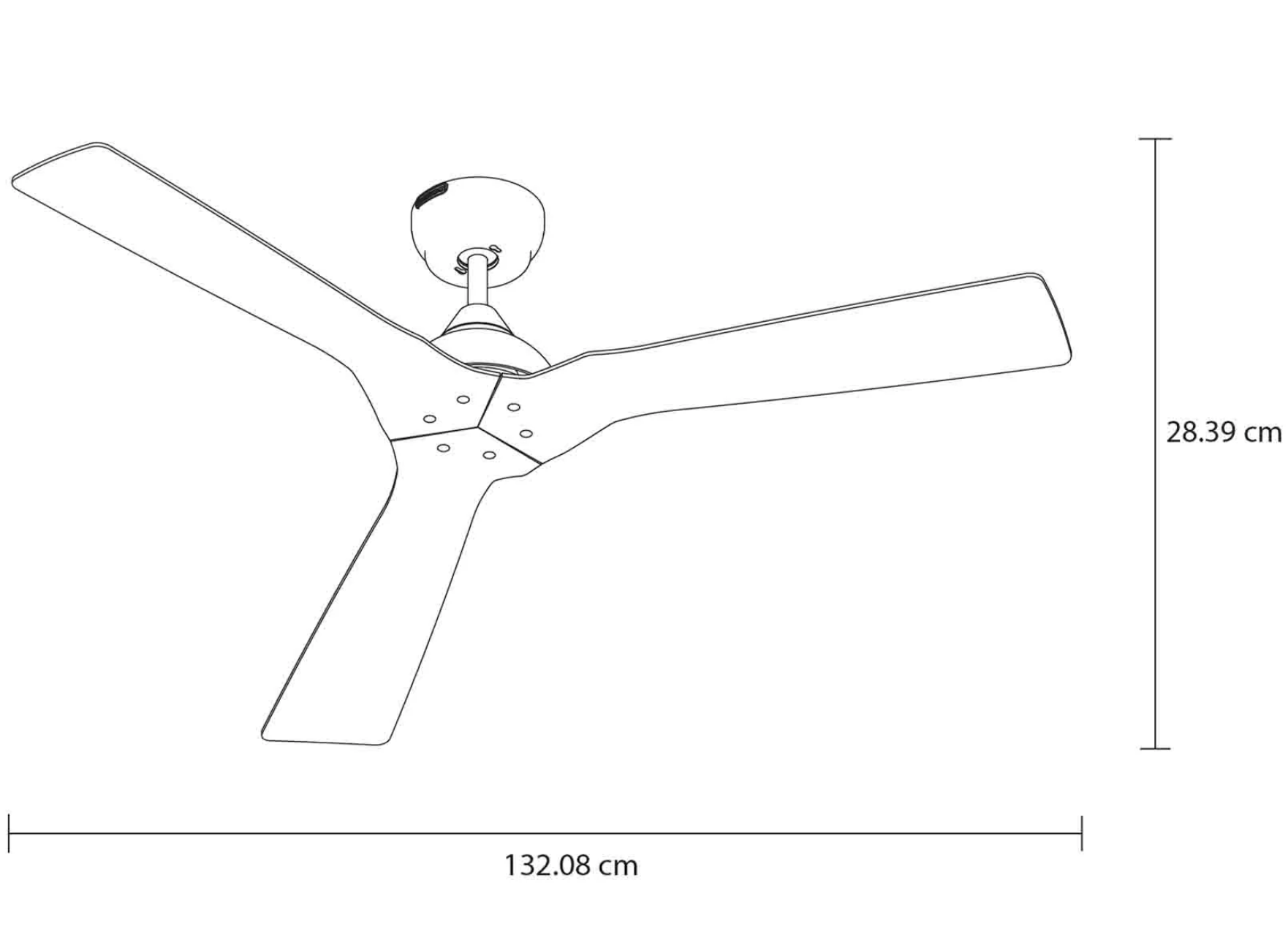 Ventilador Aqua 52″ Negro Fresno instalado en terraza
