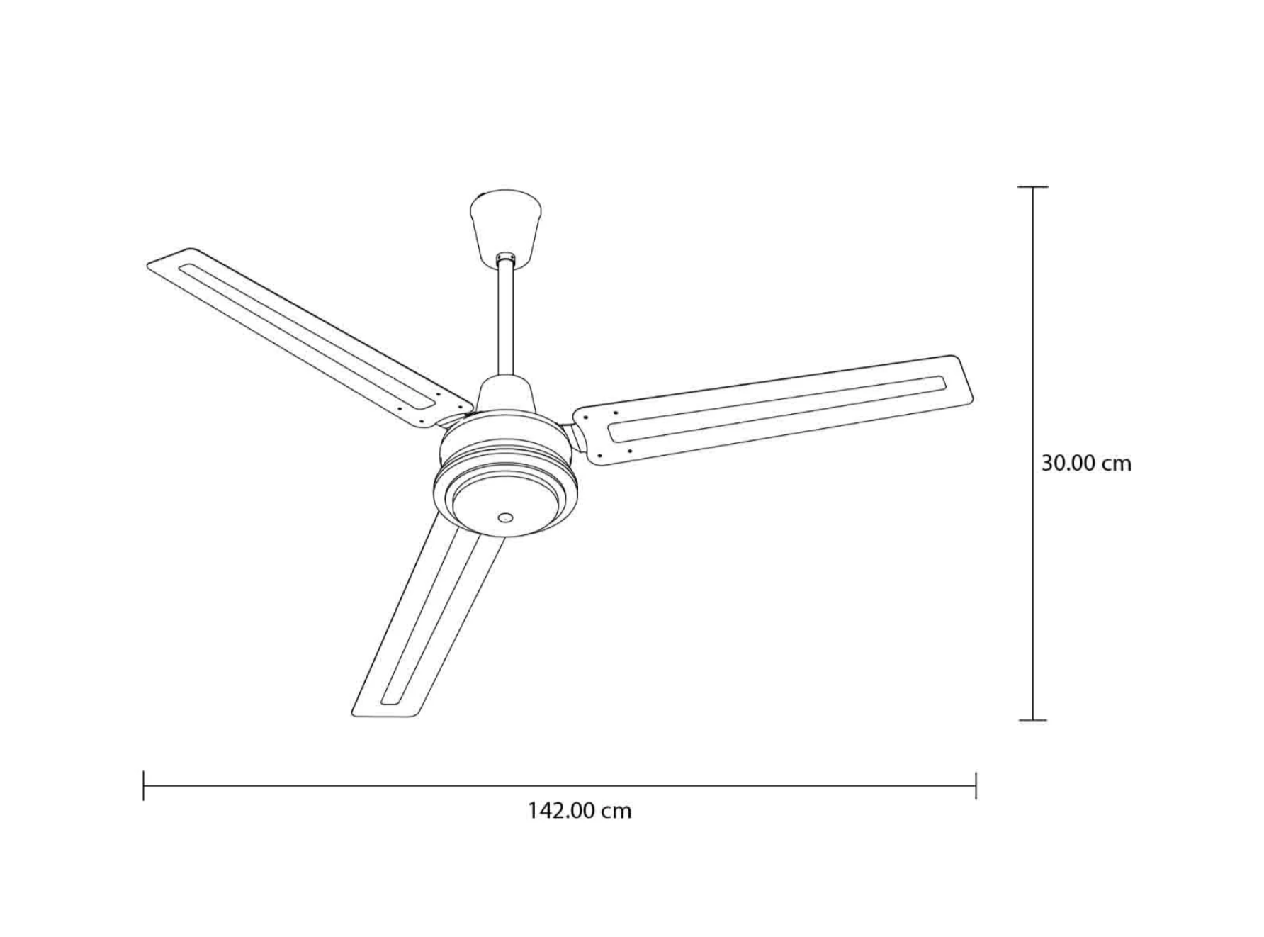 Ventilador Centauro 56″ Satinado instalado en sala amplia