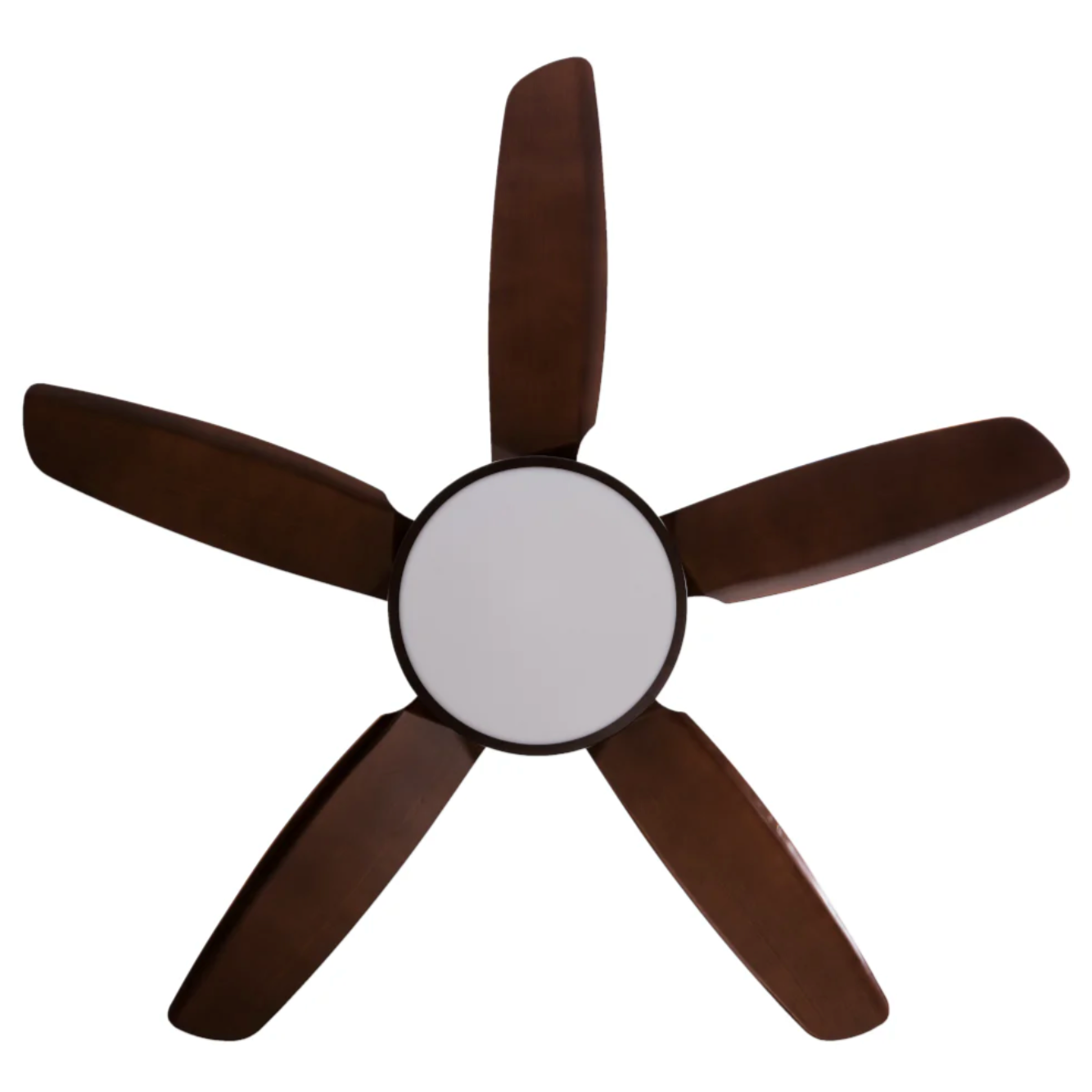 Detalle de las aspas del ventilador Merope 52″ Café