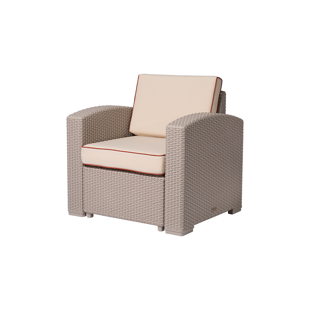 MYTEK| Sillon Individual Magnolia, Ideal para exteriores, Cojines incluidos, No se deshilan