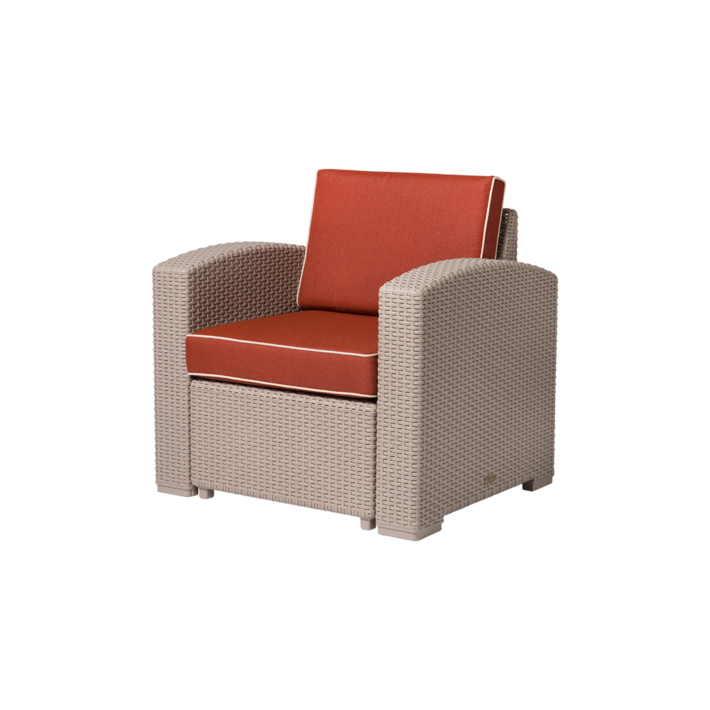 MYTEK| Sillon Individual Magnolia, Ideal para exteriores, Cojines incluidos, No se deshilan