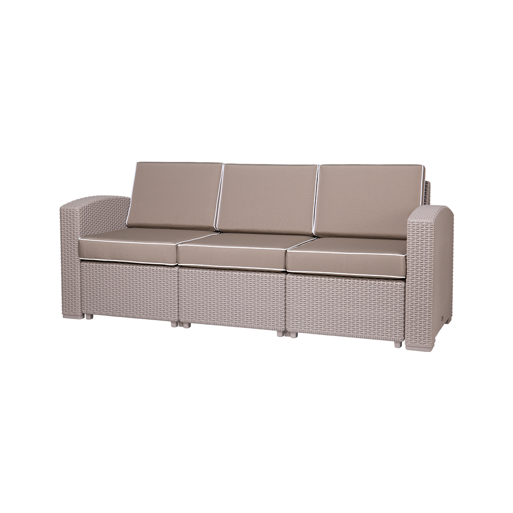 MYTEK| Sillón Triple Magnolia, Ideal para exteriores, Cojines incluidos, No se deshila