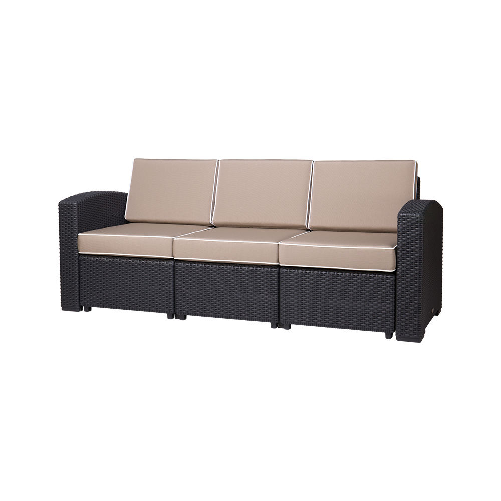 MYTEK| Sillón Triple Magnolia, Ideal para exteriores, Cojines incluidos, No se deshila