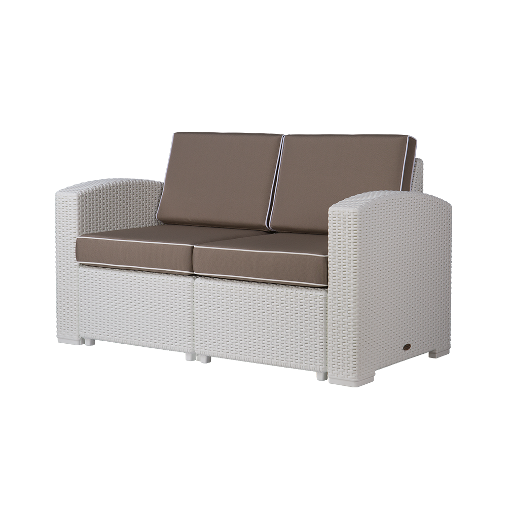 MYTEK| Sillon Doble Magnolia, Ideal para exteriores, Cojines incluidos, No se deshila