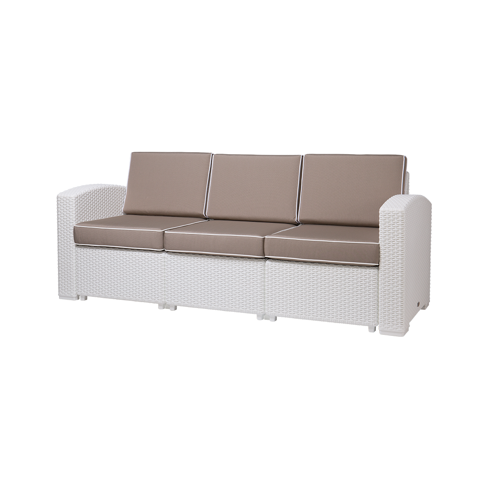 MYTEK| Sillón Triple Magnolia, Ideal para exteriores, Cojines incluidos, No se deshila