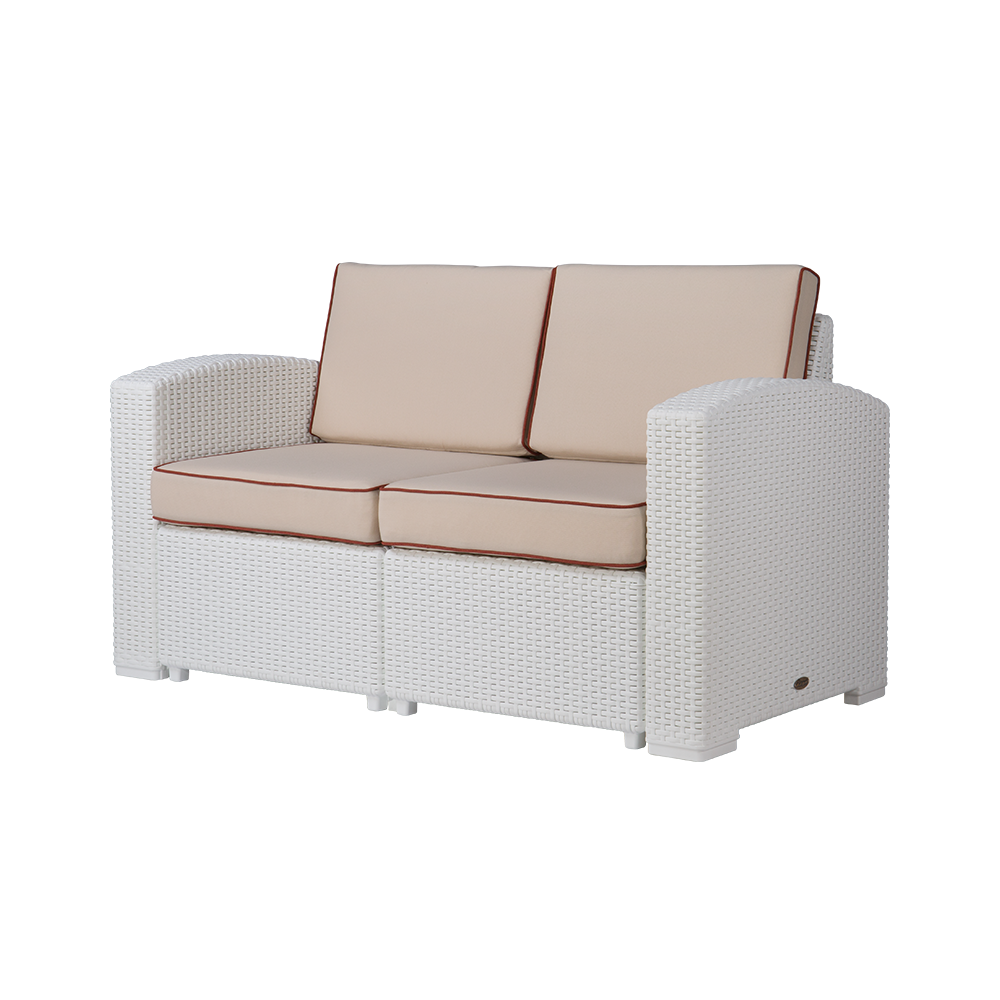 MYTEK| Sillon Doble Magnolia, Ideal para exteriores, Cojines incluidos, No se deshila