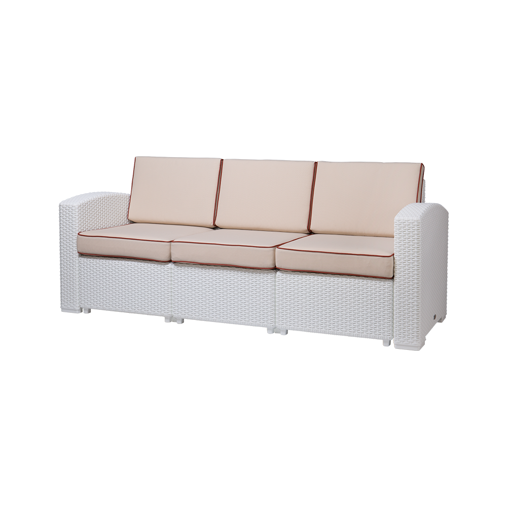 MYTEK| Sillón Triple Magnolia, Ideal para exteriores, Cojines incluidos, No se deshila