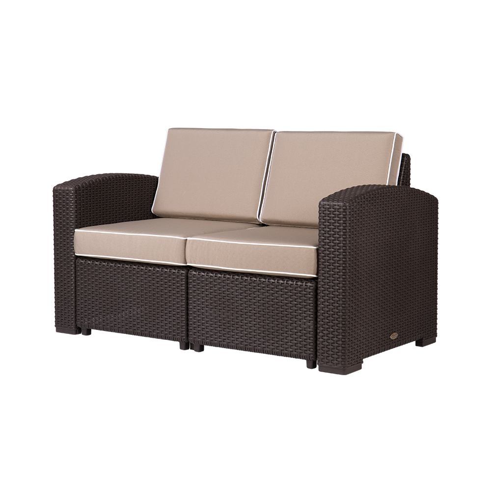 MYTEK| Sillon Doble Magnolia, Ideal para exteriores, Cojines incluidos, No se deshila