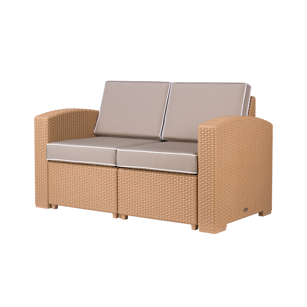 MYTEK| Sillon Doble Magnolia, Ideal para exteriores, Cojines incluidos, No se deshila