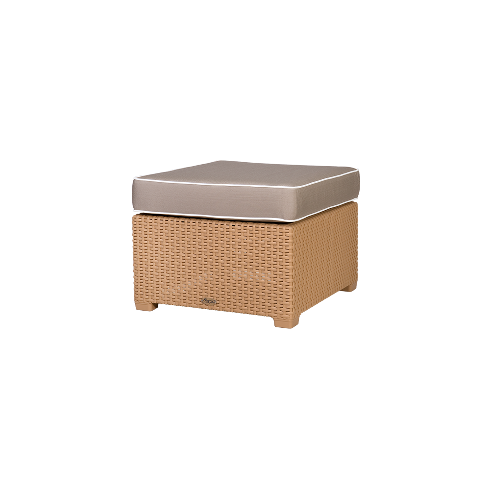 MYTEK| Ottoman Magnolia tipo rattan, Ideal para exteriores, Incluye Cojin