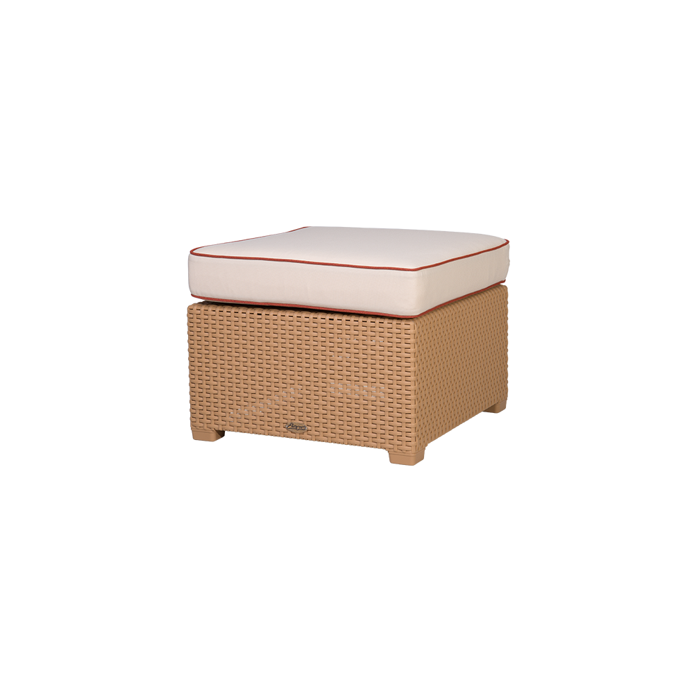 MYTEK| Ottoman Magnolia tipo rattan, Ideal para exteriores, Incluye Cojin