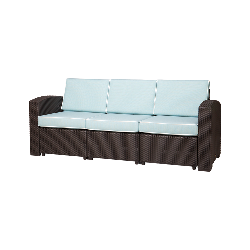 MYTEK| Sillón Triple Magnolia, Ideal para exteriores, Cojines incluidos, No se deshila