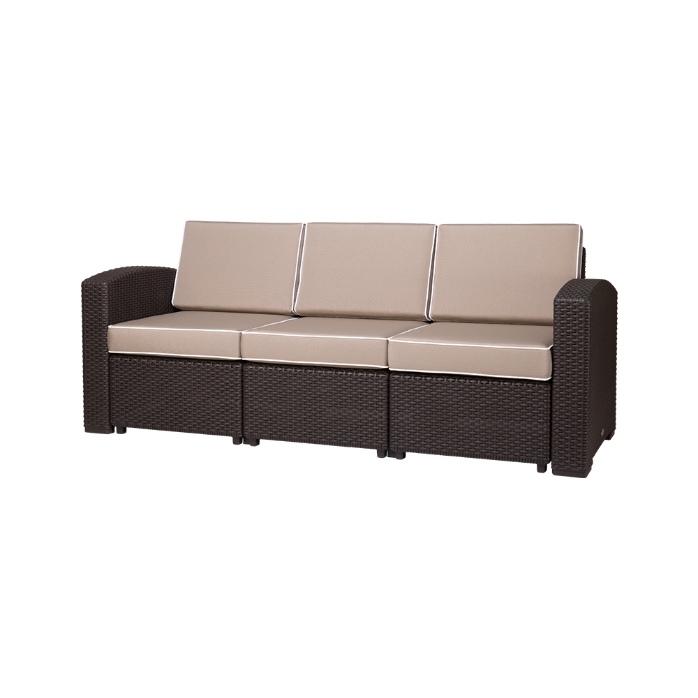 MYTEK| Sillón Triple Magnolia, Ideal para exteriores, Cojines incluidos, No se deshila