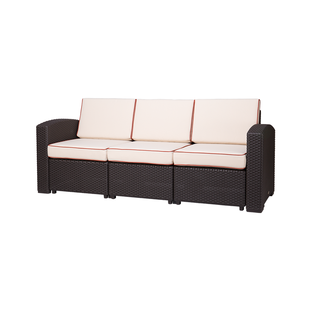 MYTEK| Sillón Triple Magnolia, Ideal para exteriores, Cojines incluidos, No se deshila