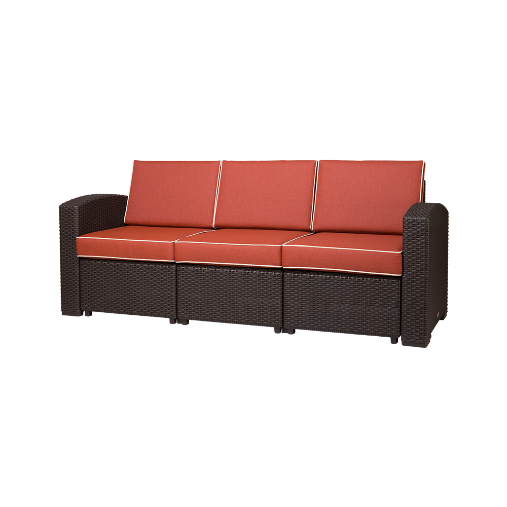 MYTEK| Sillón Triple Magnolia, Ideal para exteriores, Cojines incluidos, No se deshila