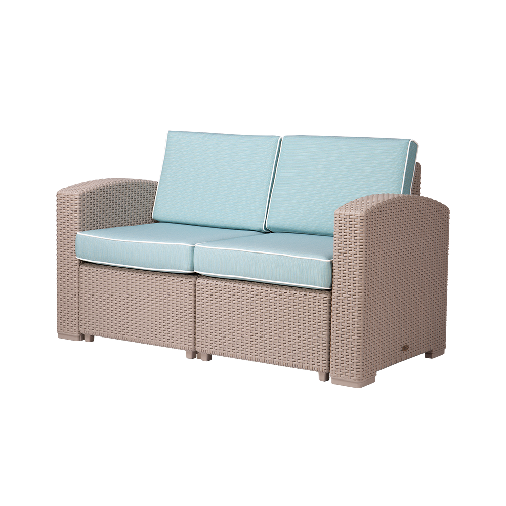 MYTEK| Sillon Doble Magnolia, Ideal para exteriores, Cojines incluidos, No se deshila