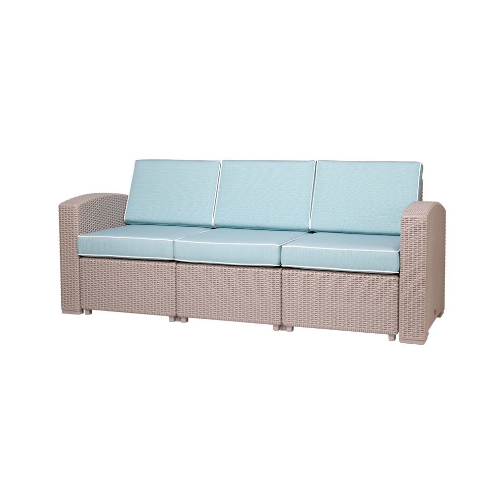 MYTEK| Sillón Triple Magnolia, Ideal para exteriores, Cojines incluidos, No se deshila