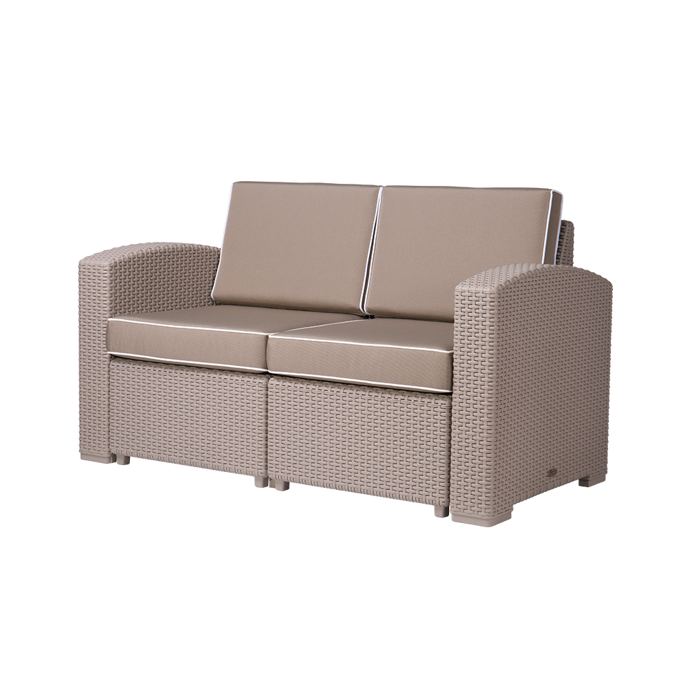 MYTEK| Sillon Doble Magnolia, Ideal para exteriores, Cojines incluidos, No se deshila