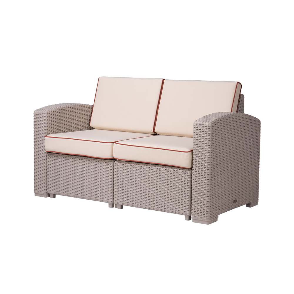 MYTEK| Sillon Doble Magnolia, Ideal para exteriores, Cojines incluidos, No se deshila