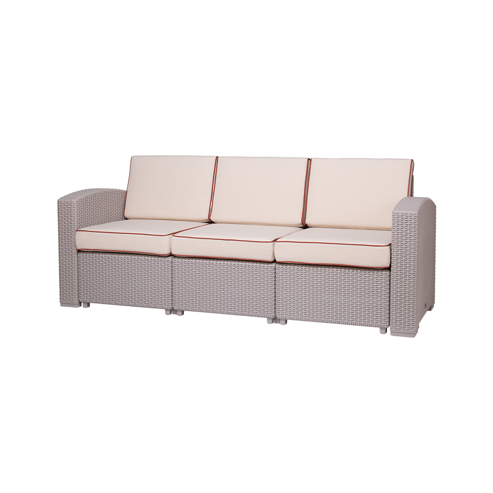 MYTEK| Sillón Triple Magnolia, Ideal para exteriores, Cojines incluidos, No se deshila