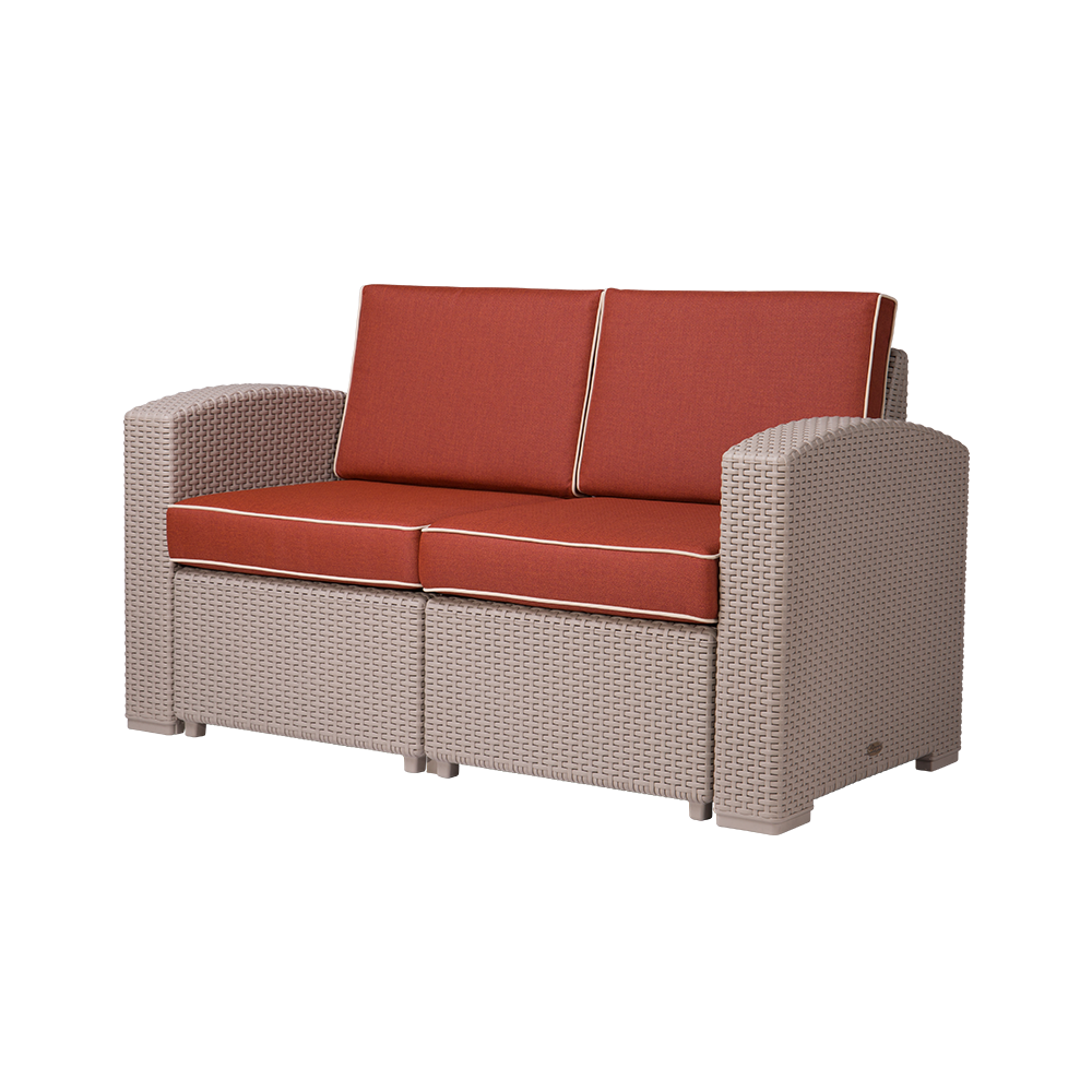 MYTEK| Sillon Doble Magnolia, Ideal para exteriores, Cojines incluidos, No se deshila